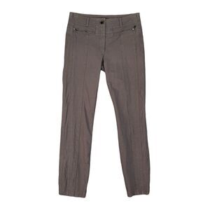 Escada Pants Womens 32 Gray Stretch Skinny Ankle Zipper Pocket Zip Fly Trousers